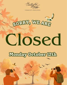 We are closed, MONDAY OCT 12th